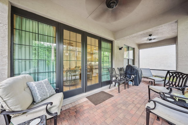 view of patio / terrace with ceiling fan