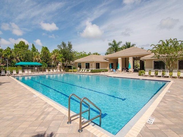 view of pool with a patio area
