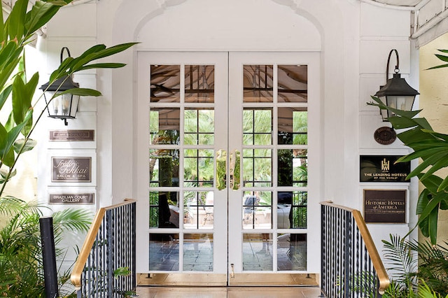 entryway with french doors