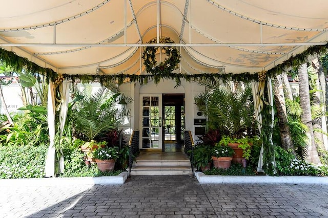 doorway to property with french doors