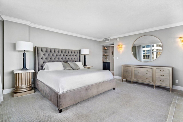 bedroom featuring ornamental molding