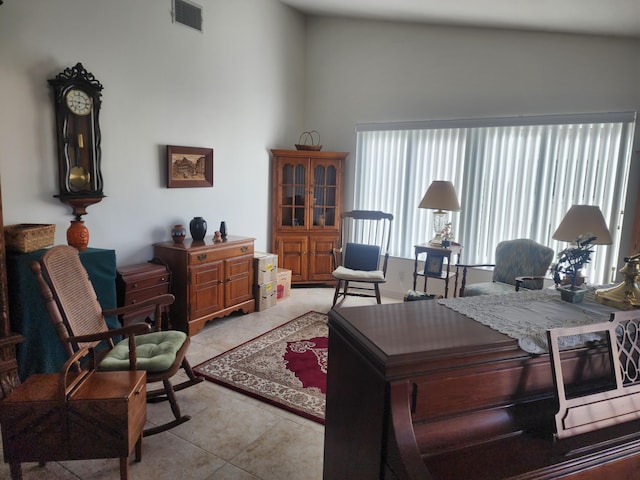 view of tiled living room