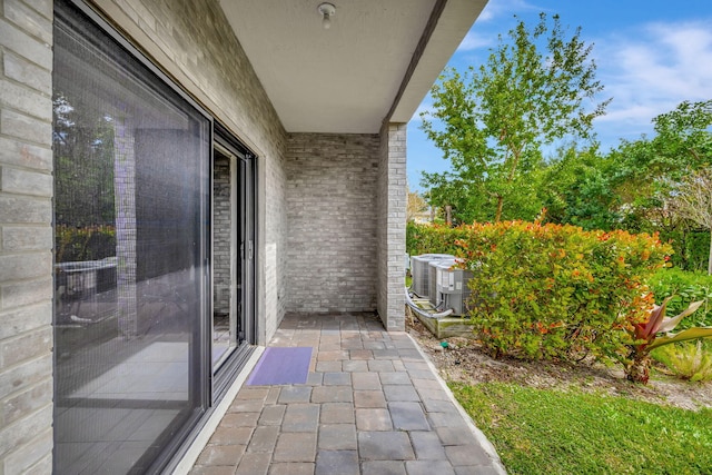 view of patio featuring central AC