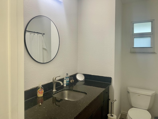 bathroom with toilet and vanity