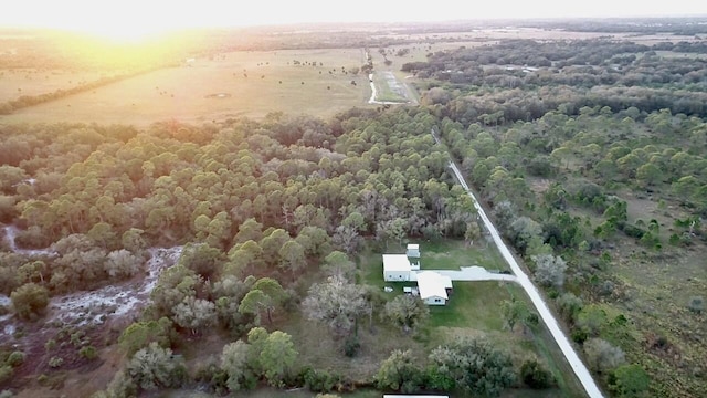 view of aerial view at dusk