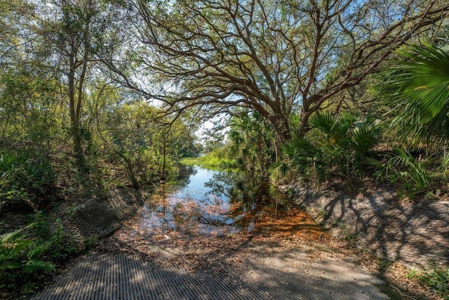 view of landscape featuring a water view