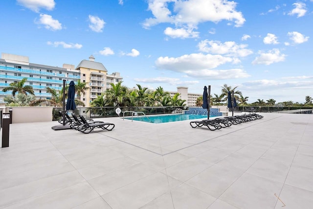 view of pool with a patio area