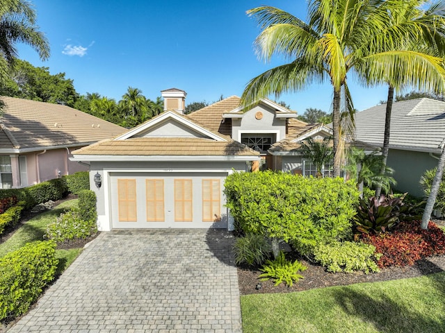 view of front of house with a garage