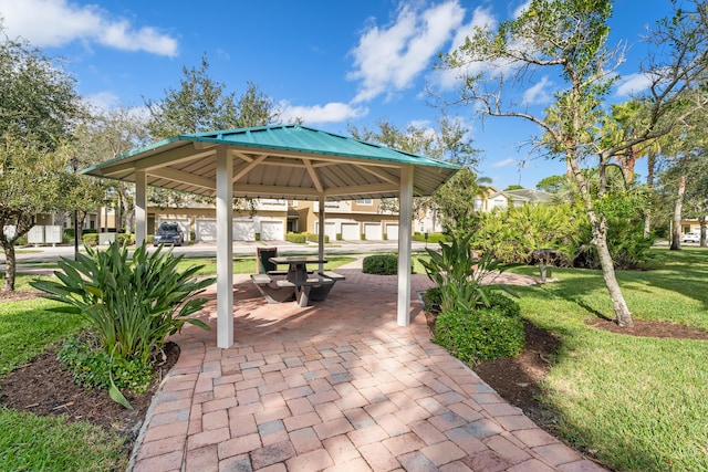 view of patio / terrace featuring a gazebo