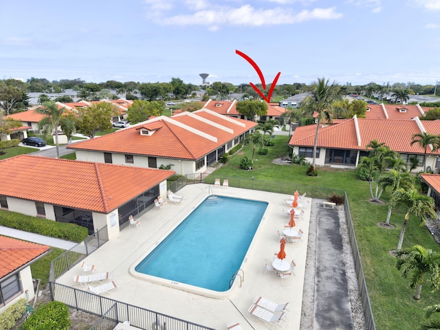 view of pool with a patio area