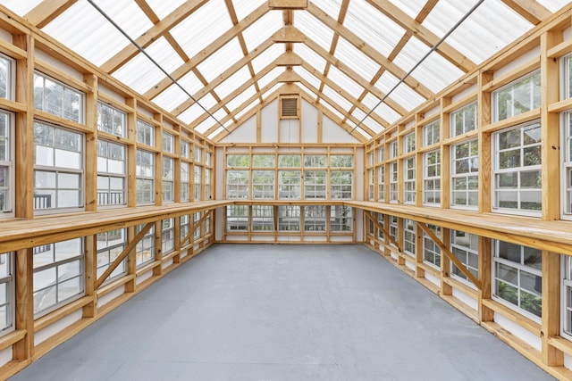 interior space featuring vaulted ceiling