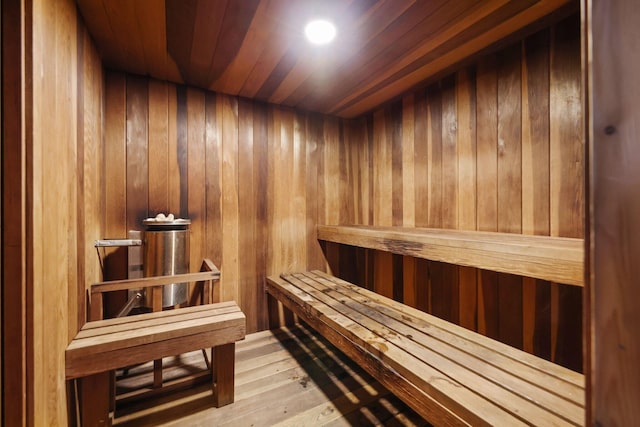 view of sauna