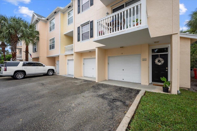 view of building exterior with a garage