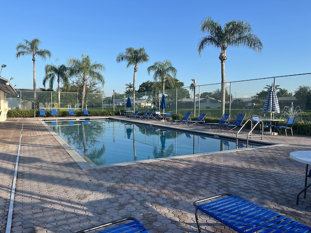 view of pool featuring a patio area