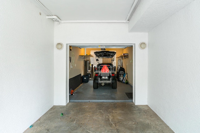 garage with water heater