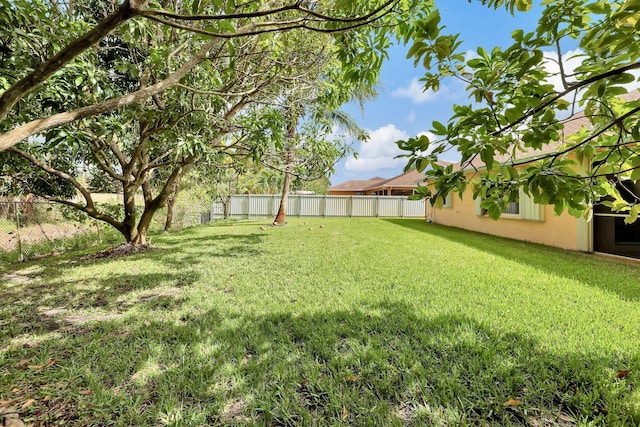 view of yard featuring a fenced backyard