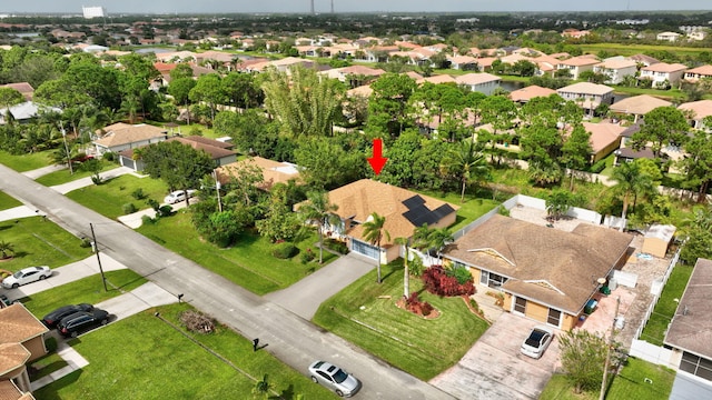 drone / aerial view featuring a residential view