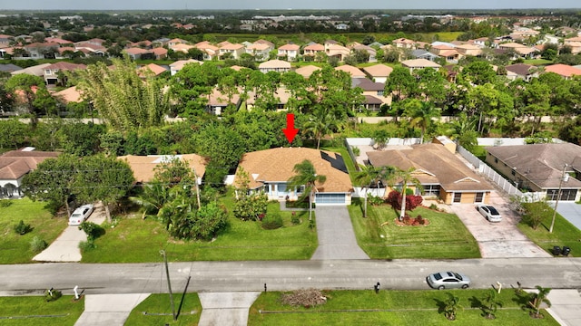 aerial view with a residential view