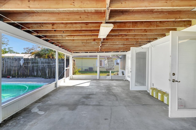 view of patio with a fenced in pool