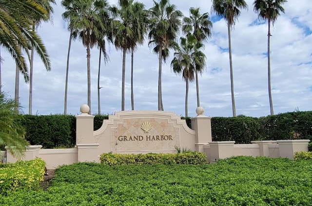 view of community sign