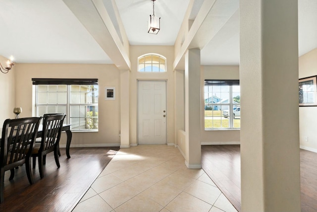 view of tiled foyer