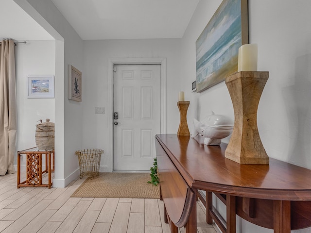 foyer featuring light hardwood / wood-style floors