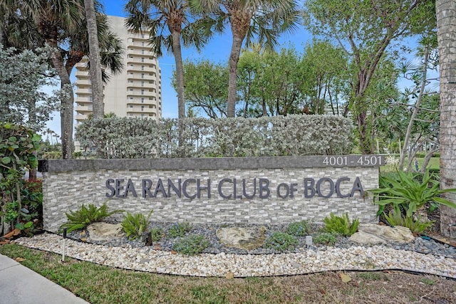 view of community sign