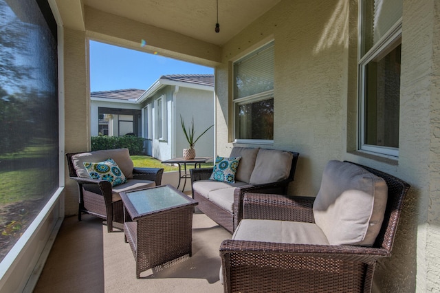 view of sunroom