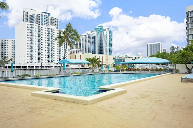 view of pool featuring a patio area