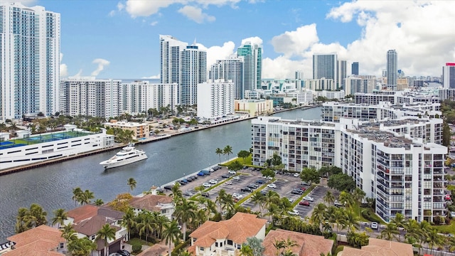 exterior space featuring a water view