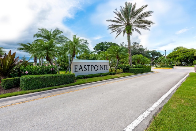 view of community sign