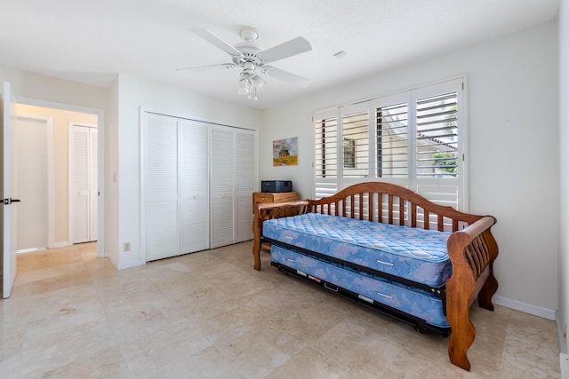 bedroom with ceiling fan