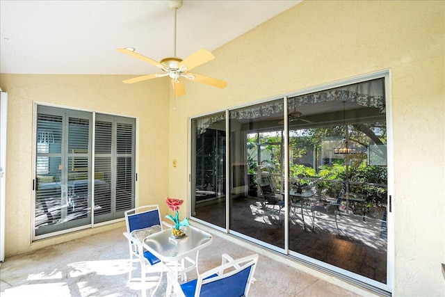 view of patio with ceiling fan