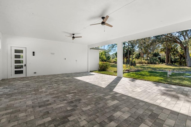 view of patio / terrace with ceiling fan