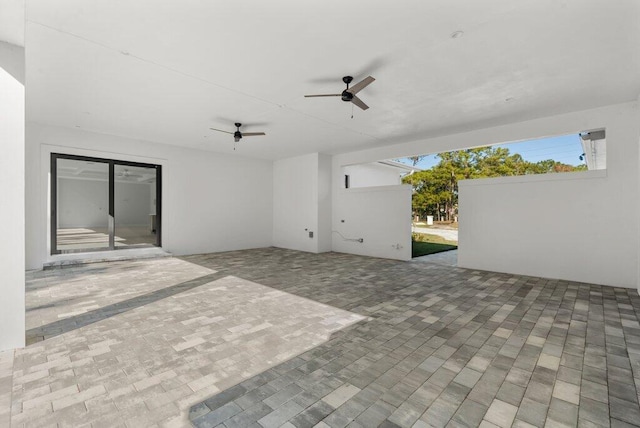 view of patio with ceiling fan