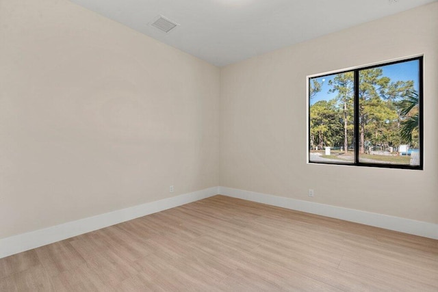 empty room featuring light wood-type flooring