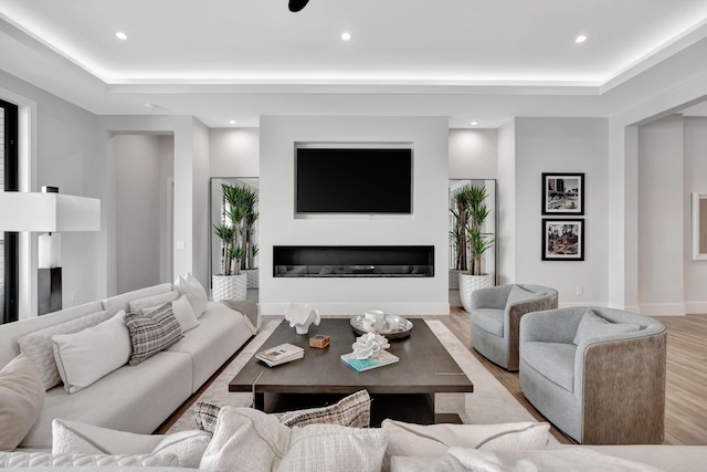 living room featuring light hardwood / wood-style floors