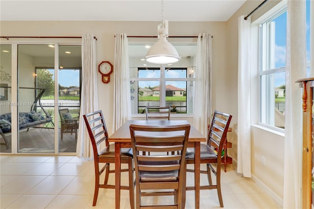 view of tiled dining room