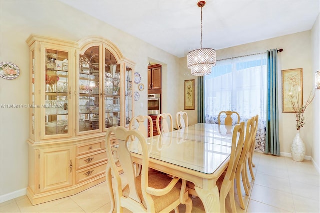 view of tiled dining space