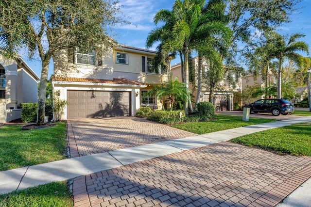 property entrance with a garage