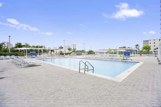 view of pool with a patio area