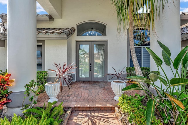 doorway to property with french doors