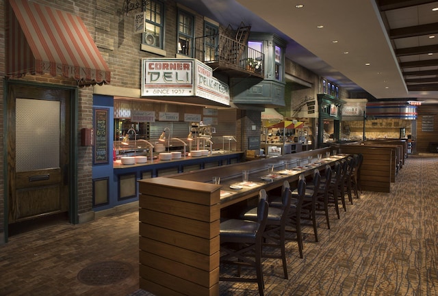 bar with a towering ceiling