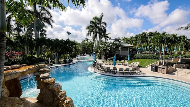 view of pool with a patio