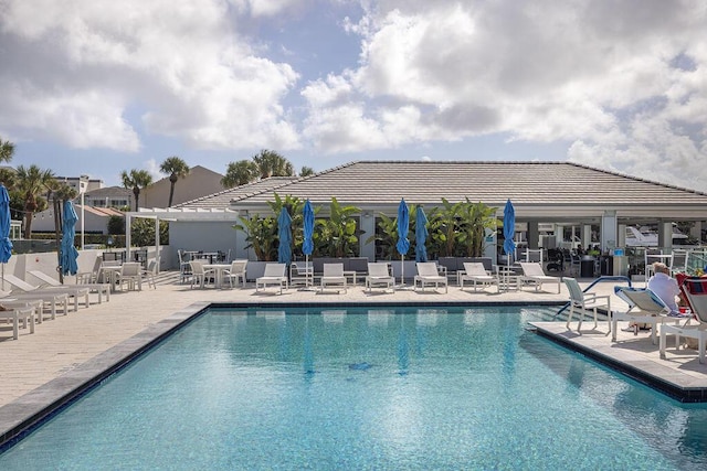 view of pool with a patio area