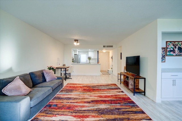 living room featuring light hardwood / wood-style flooring