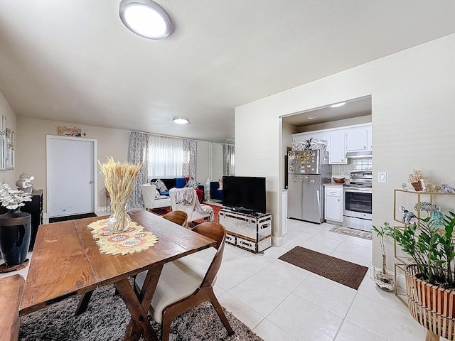 view of tiled living room