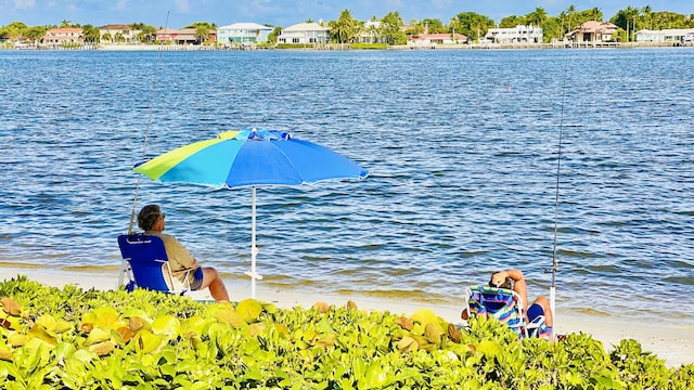 water view with a view of the beach