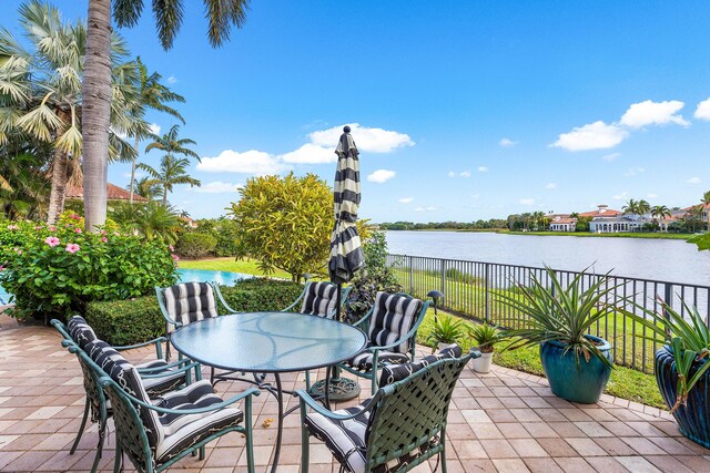 view of community featuring a pool and a patio