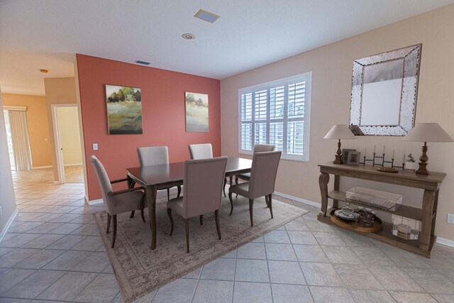 living room with light tile patterned flooring and ceiling fan